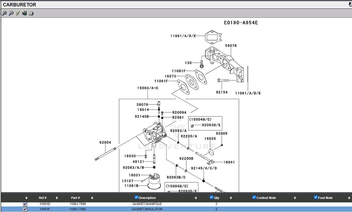 2 Genuine Kawasaki 11061-7096 Carburetor Insulator Gasket FS481V FS541V - Image 5