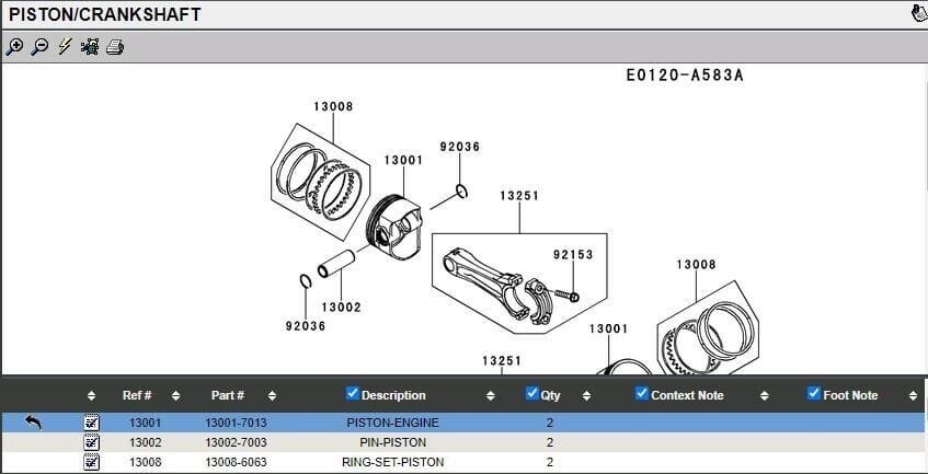 Genuine Kawasaki 13008-6063 Piston Rings STD FD851D - Image 4