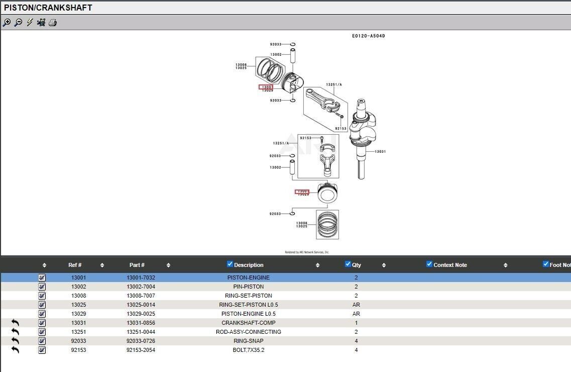 2 Genuine Kawasaki 13008-7007 STD Piston Rings FX921V FXT00V Standard - Image 4