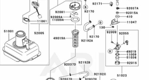 Genuine Kawasaki 51023-2131 51023-0717 Gas Fuel Tank Valve Petcock FE120D Toro - Image 9
