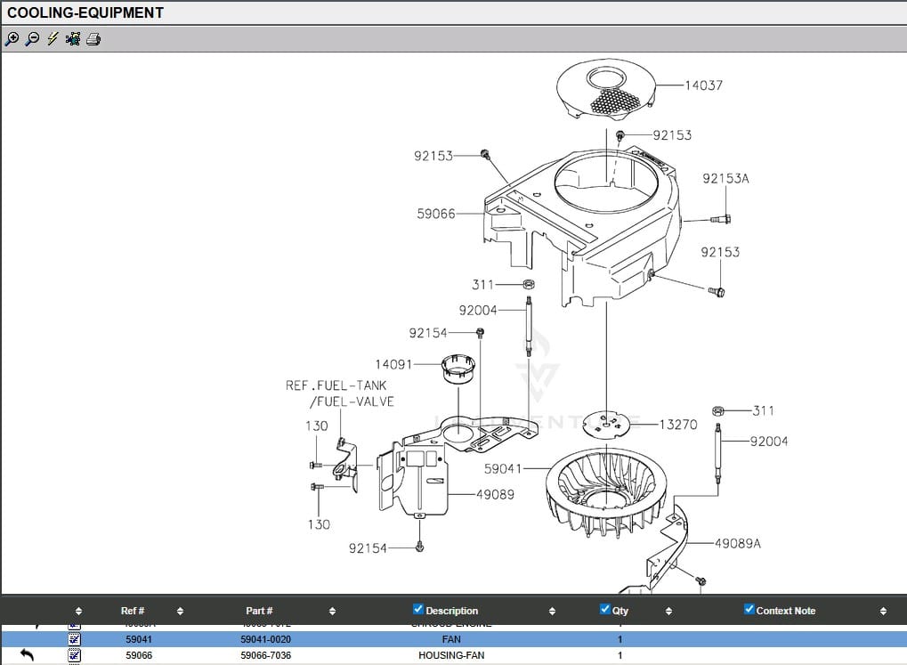 Genuine Kawasaki 59041-0020 Engine Cooling Fan 4 Stroke FH FH430 FH541 FH580V - Image 6