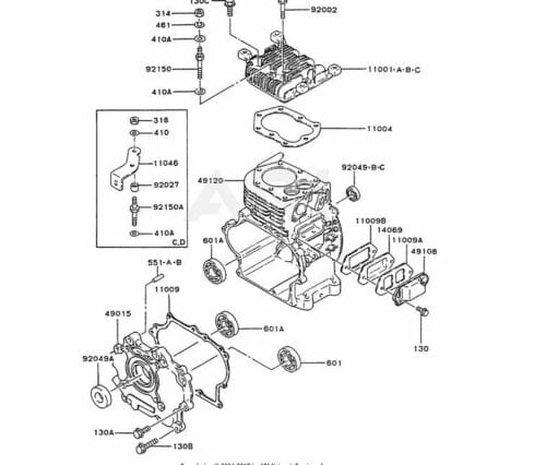 Genuine Kawasaki 601A6204 Crankshaft Bearing Toro 1000 FA130D FA130R FE120D - Image 4