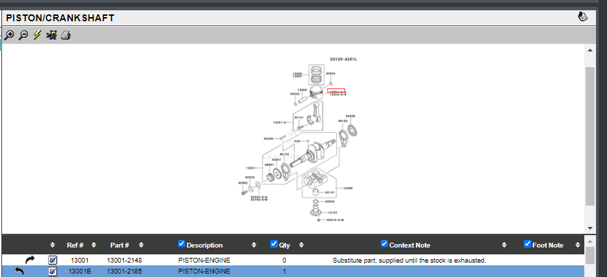 Genuine Kawasaki 13001-2148 Piston 13001-2185 FE400D - Image 4