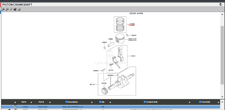 Genuine Kawasaki 13025-2096 FE120D OS Over Size 0.5 Rings FE120D Toro 94-6837 - Image 4