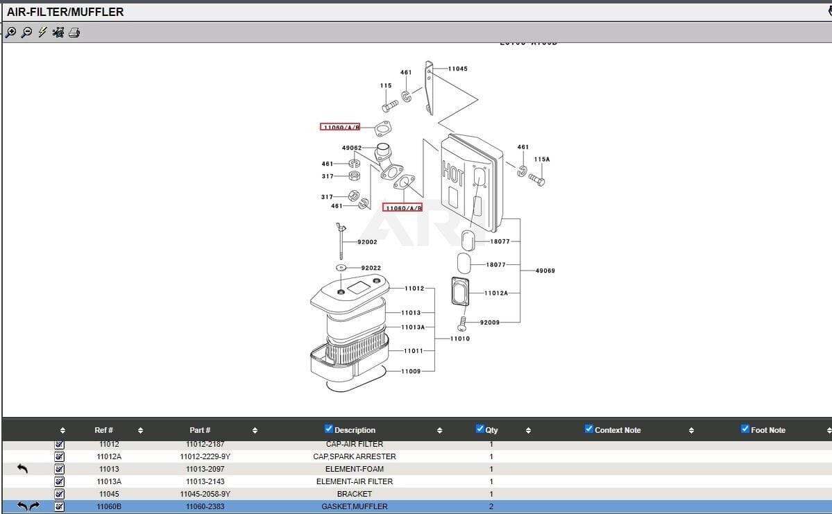 8 Genuine Kawasaki 11061-7061 Muffler Gaskets FX921V FXT00V - Image 4