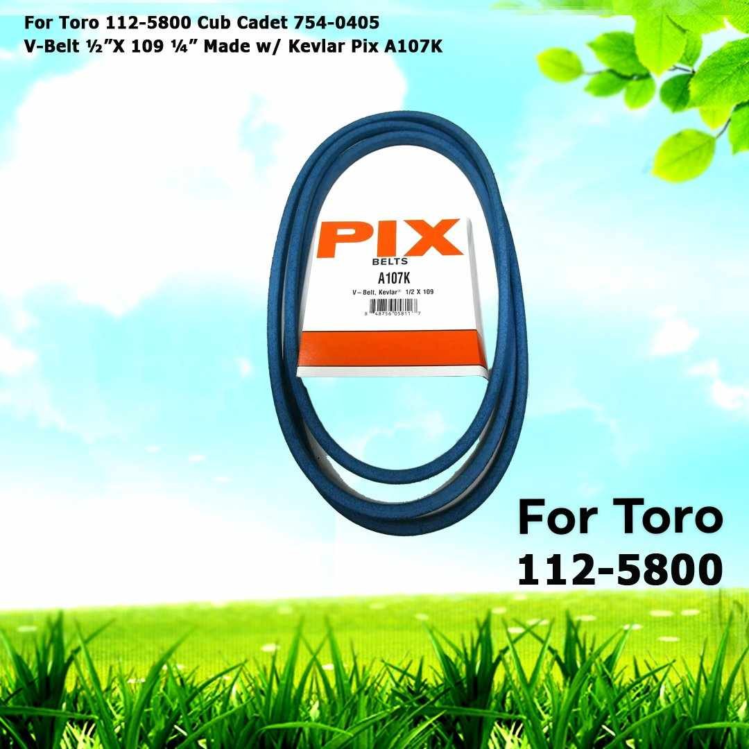 For Toro 112-5800 Cub Cadet 754-0405 V-Belt ½”X 109 ¼” Made with Kevlar Pix A107K