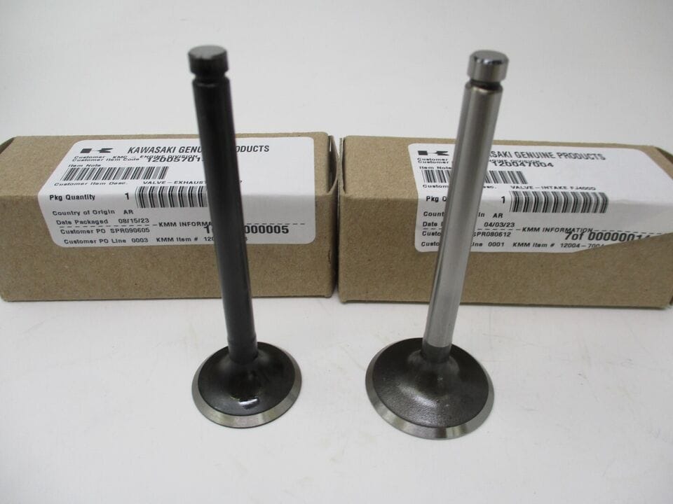 Genuine Kawasaki FJ400 Intake 12004-7004 & Exhaust 12005-7013 Valves KAF Mule