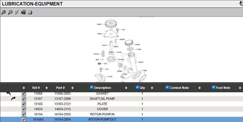 Genuine Kawasaki 16154-2053 &16154-2054 Oil Pump Rotor-Pump Out   FD590V, FD611V - Image 3