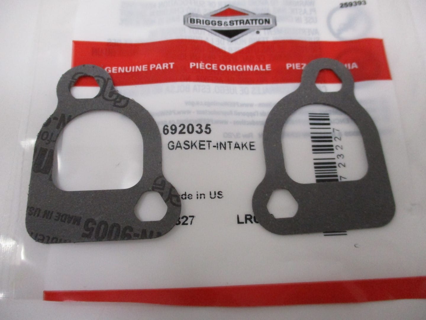 2 Genuine Briggs & Stratton 692035 Intake Gasket  805023 692035 & 67895 - Image 3