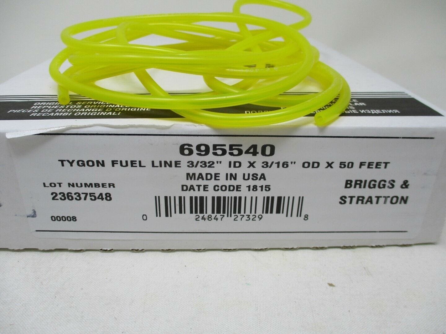 Genuine Briggs & Stratton 695540 10' Tygon Fuel Gas Line 3/32” ID 3/16” OD - Image 2