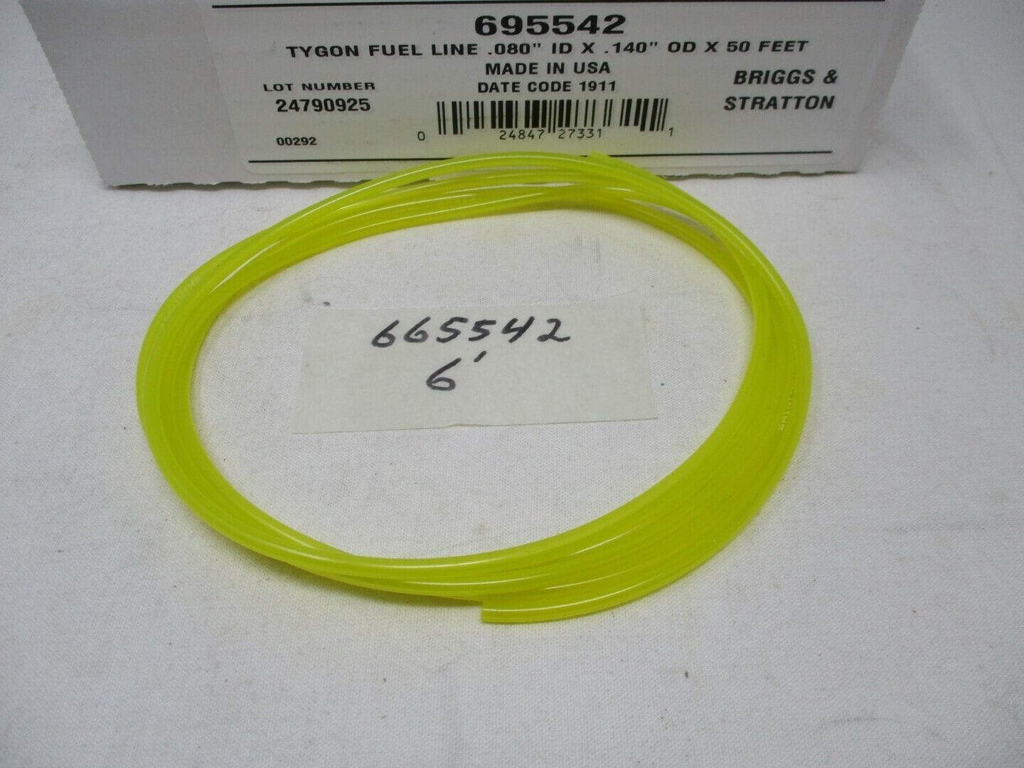 Genuine Briggs & Stratton 695542 6' Tygon Fuel Gas Line .080” ID .140” OD - Image 3