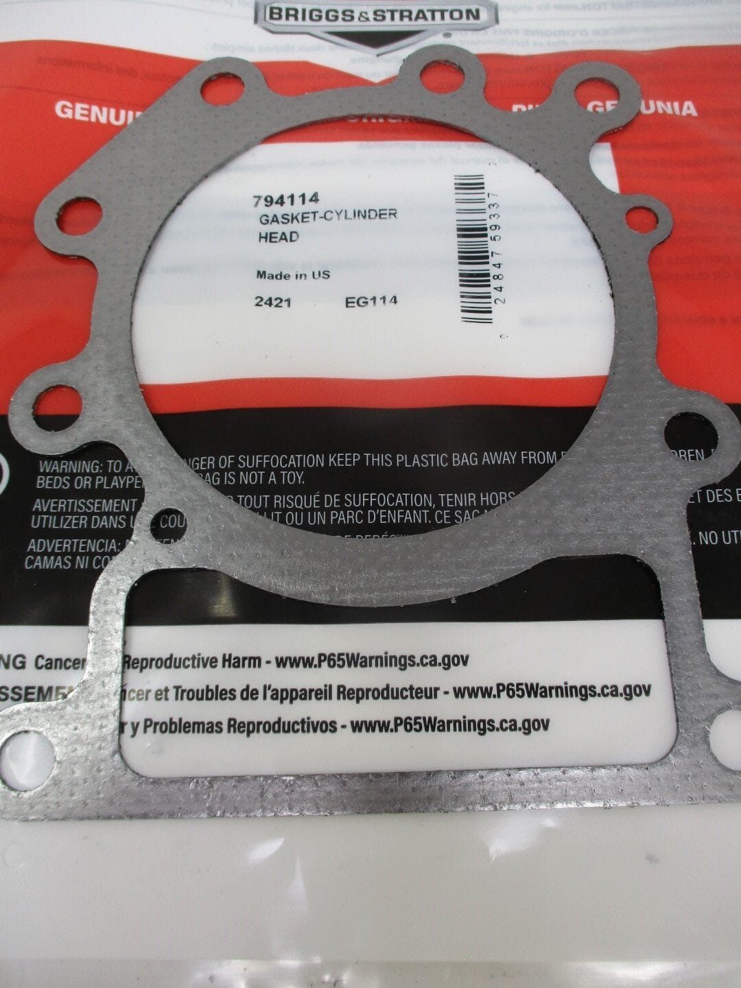 Genuine Briggs & Stratton 794114 Head Gasket Cylinder Intek OHV - Image 3