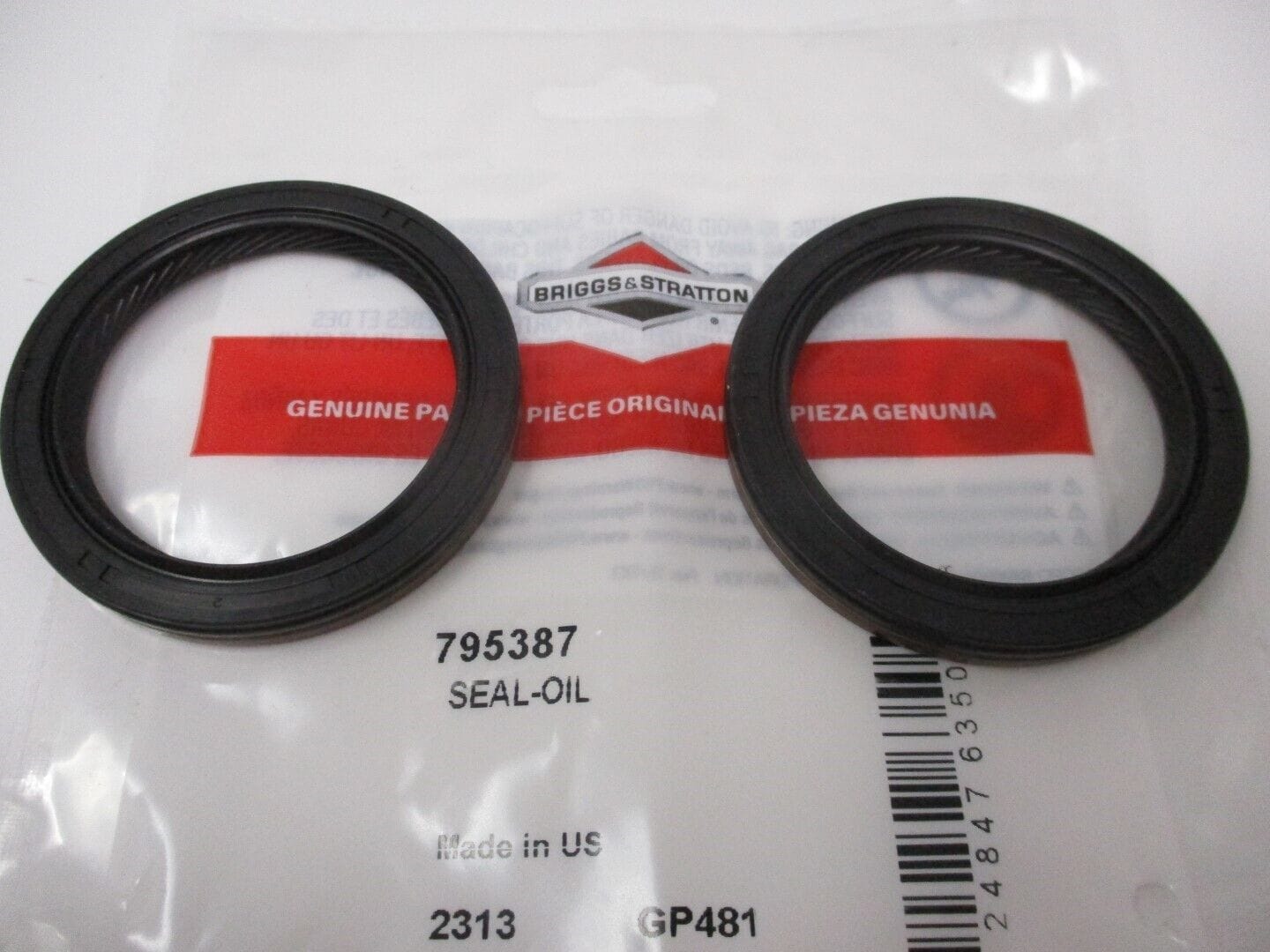 2 Genuine Briggs & Stratton 795387 PTO Crankshaft Oil Seal 791892 690947 499145 - Image 2