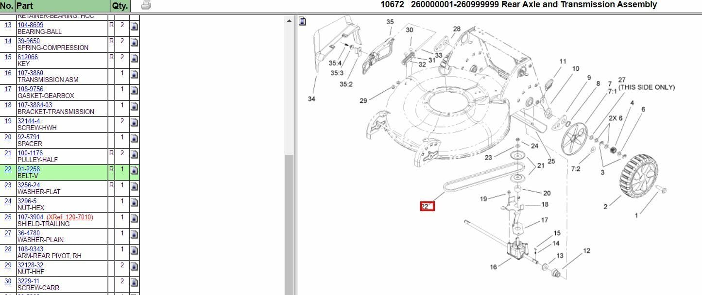 For Toro 91-2258 Rear Transmission Axle LawnBoy V-Belt - Image 4