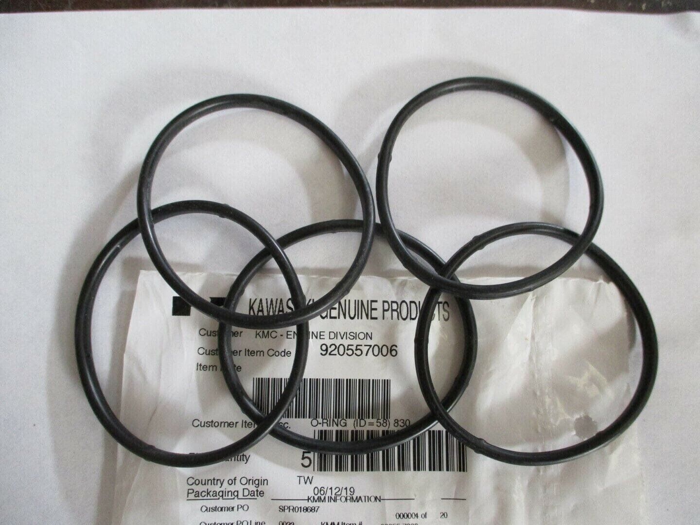 5 Genuine Kawasaki 92055-7006 O-Rings Oil Cooler FH721D FH721V FH770D