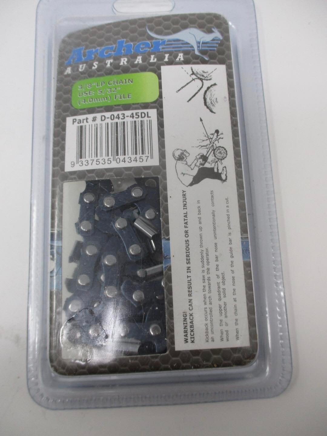 Archer D-043-45DL Chainsaw Chain 12” Pole Saw 3/8” Low Profile .043" Gauge 45 Drive Links - Image 2