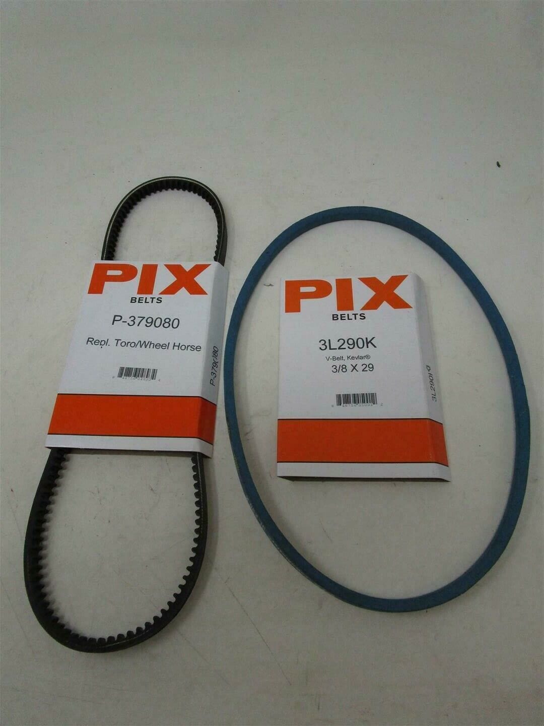2 For Toro 37-9090 Traction V Belt & Auger 37-9080 by Pix P-379080 & 3L290K - Image 4