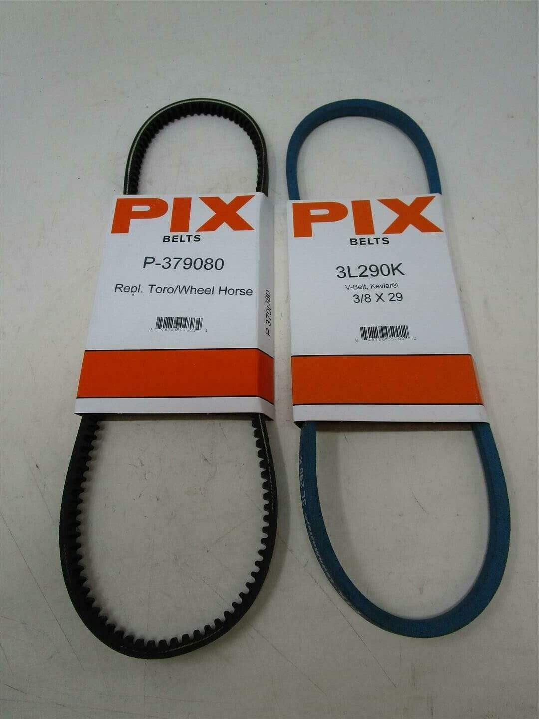 2 For Toro 37-9090 Traction V Belt & Auger 37-9080 by Pix P-379080 & 3L290K