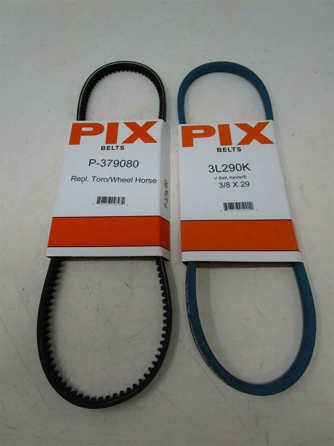 2 For Toro 37-9090 Traction V Belt & Auger 37-9080 by Pix P-379080 & 3L290K