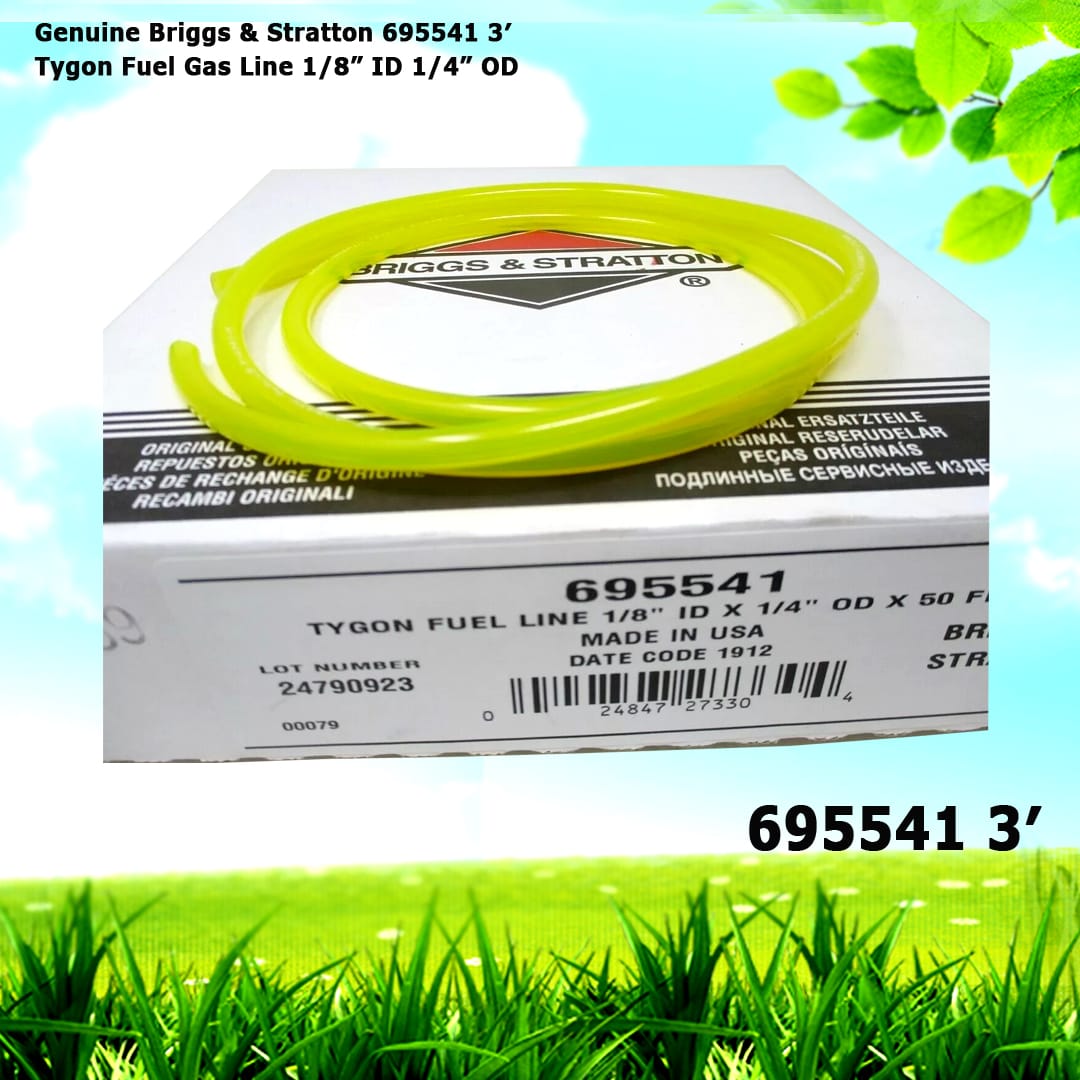 Genuine Briggs & Stratton 695541 3' Tygon Fuel Gas Line 1/8” ID 1/4” OD