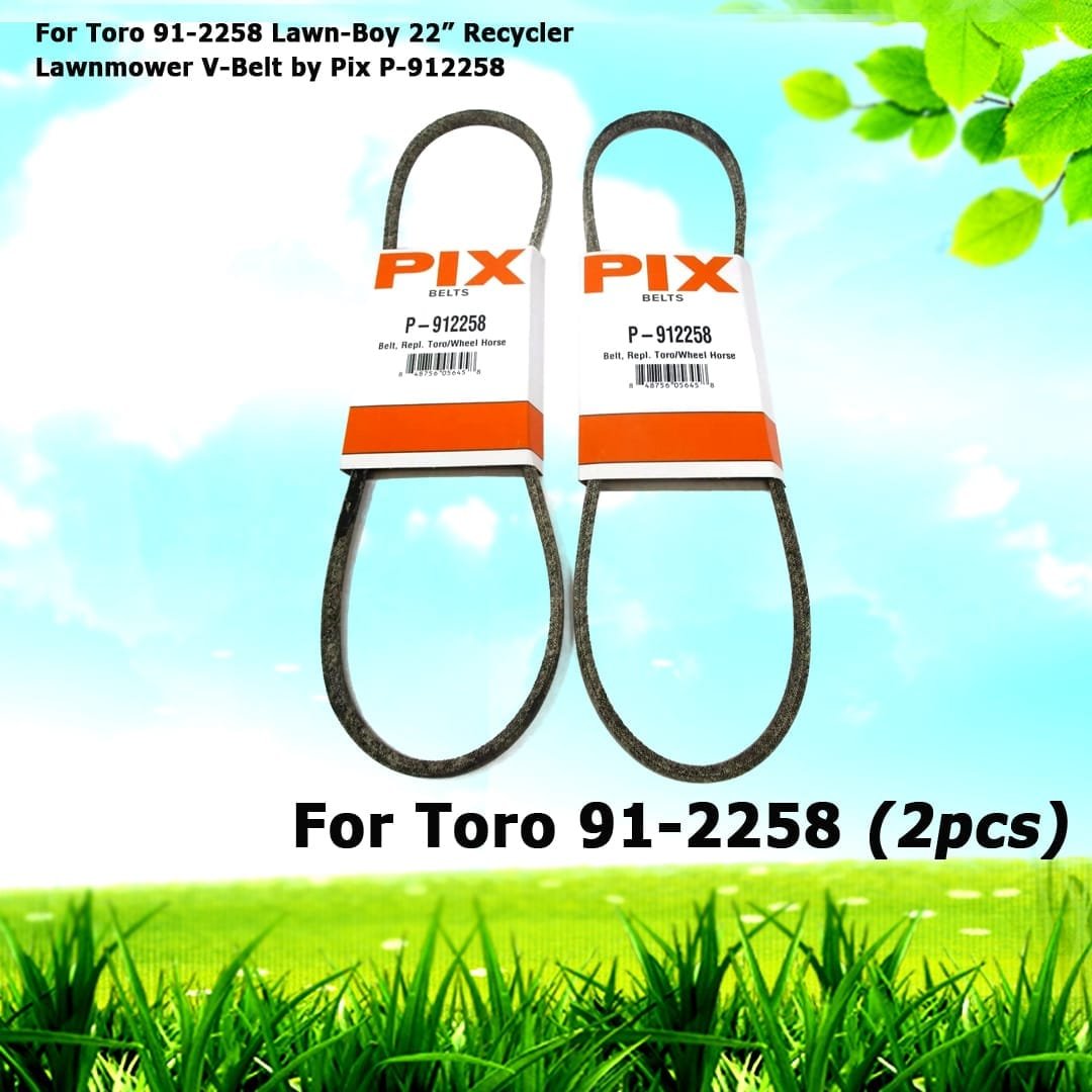2 For Toro 91-2258 Lawn-Boy 22” Recycler Lawnmower V-Belt by Pix P-912258