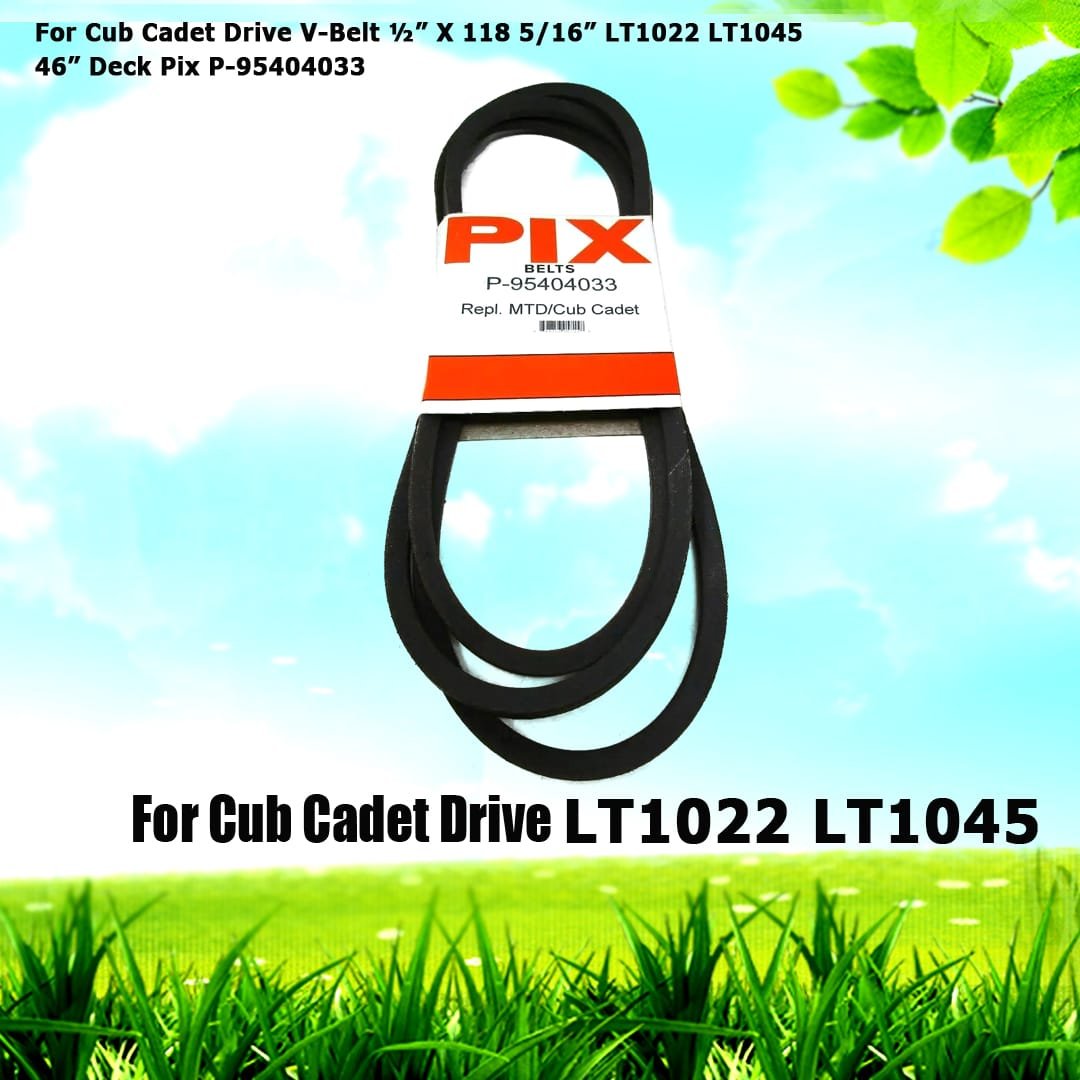 For Cub Cadet MTD 754-04033 Drive V-Belt 46” Deck Belt Size ½” X 118 5/16” 754-04033A, 954-04033, 954-04033A 754-04033, 954-04033