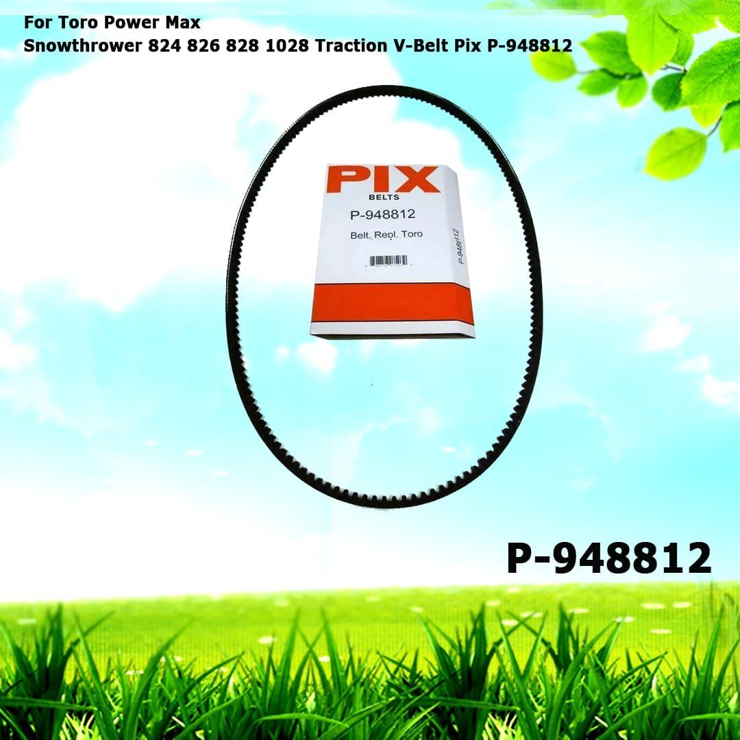 For Toro 94-8812 Power Max Snowthrower 824, 826, 828, 1028 Traction V-Belt in a Pix P-948812