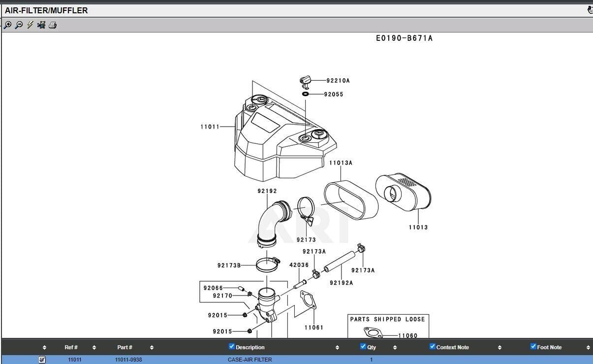 Genuine Kawasaki 11011-0938 Air Filter Cover Nut & O-Rings 92210-1730 FS651V - Image 6