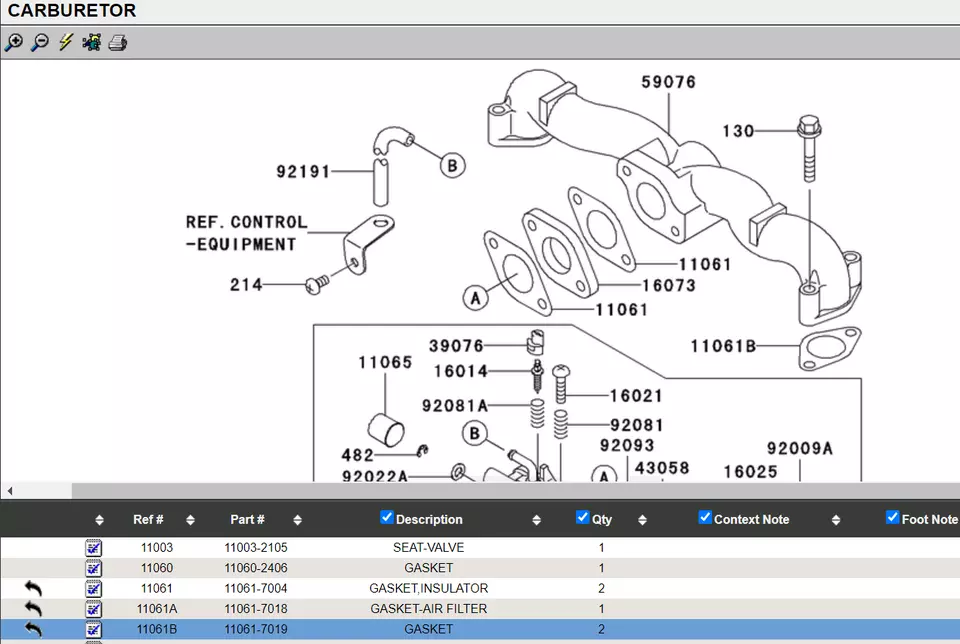 4 Genuine Kawasaki 11061-7019 Intake Manifold Gasket FH451V FH500V FH531V FH541 - Image 4