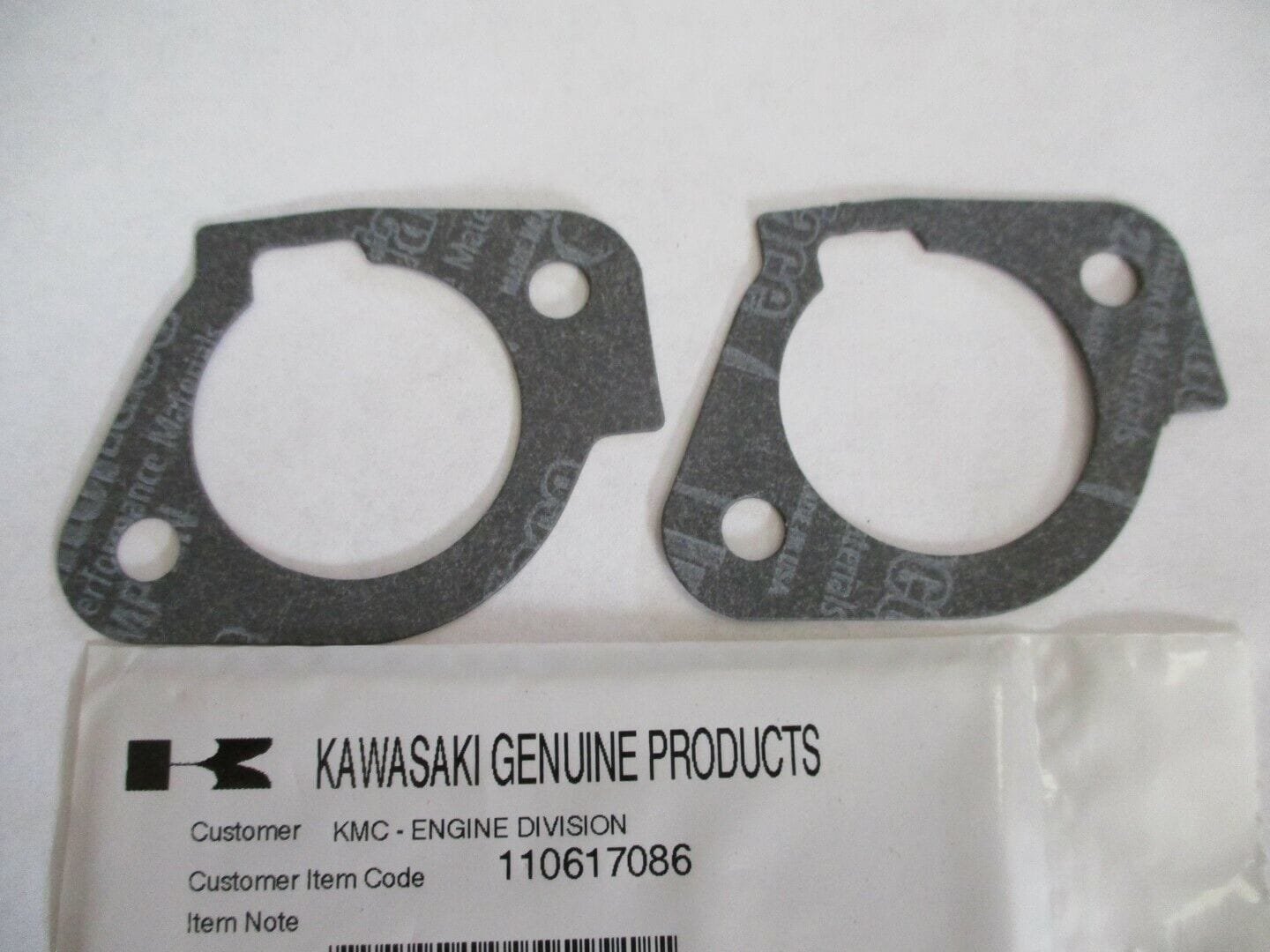 2 Genuine Kawasaki 11061-7086 Intake Carburetor Gasket FR651V FR691V - Image 2