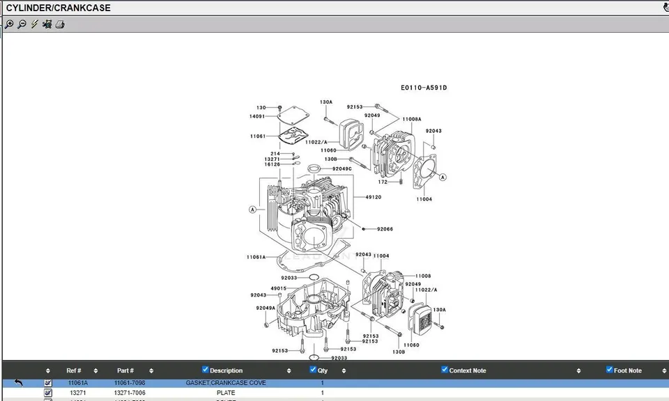 Genuine Kawasaki 11061-7098 Crankcase Cover Gasket FH601V FH641V FH680V - Image 3