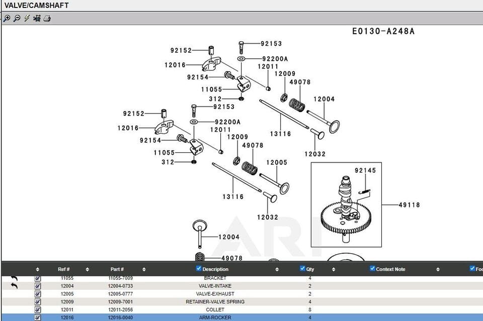 2 Genuine Kawasaki 12016-0040 Rocker Arms FS691V FS730V FT691V FT730V FX481V - Image 7