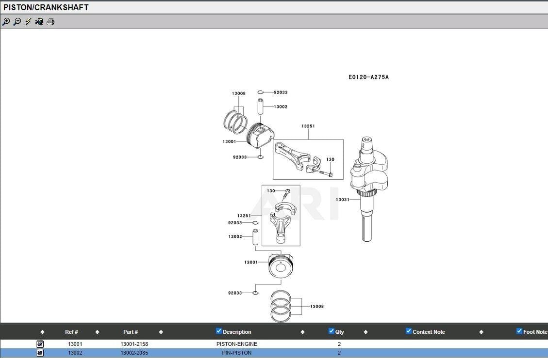 Genuine Kawasaki 13002-2085 Piston Pin FD731V, FH770D, - Image 3