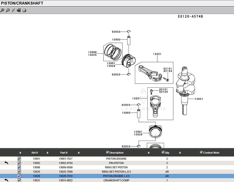 Genuine Kawasaki 13029-7010 Piston OS 0.5 FR651V FR691V FR730V FS651V FS691V FS730V - Image 5