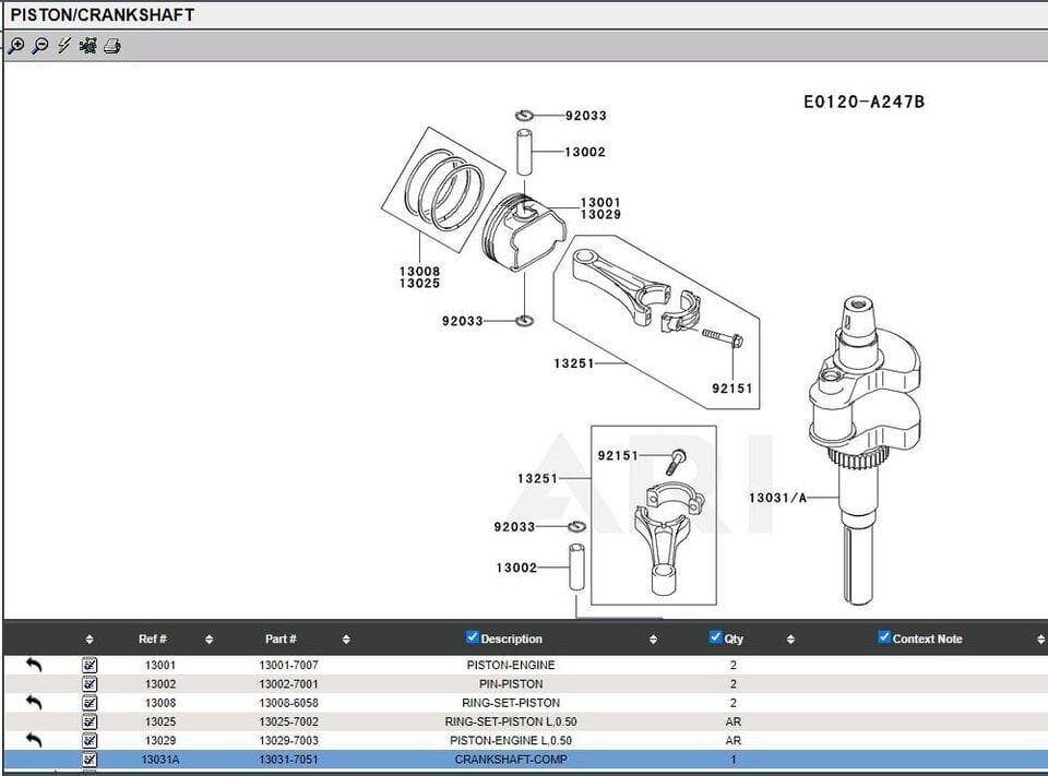 Genuine Kawasaki 13031-7051 Crankshaft FH601V FH641V FH680 FH721V - Image 6