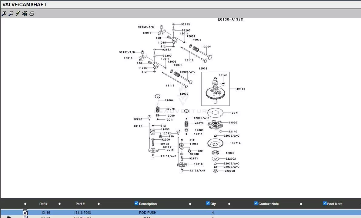 4 Genuine Kawasaki 13116-7008 Push Rods FR541V FRFR600 FS600V FX541 FX481V - Image 4