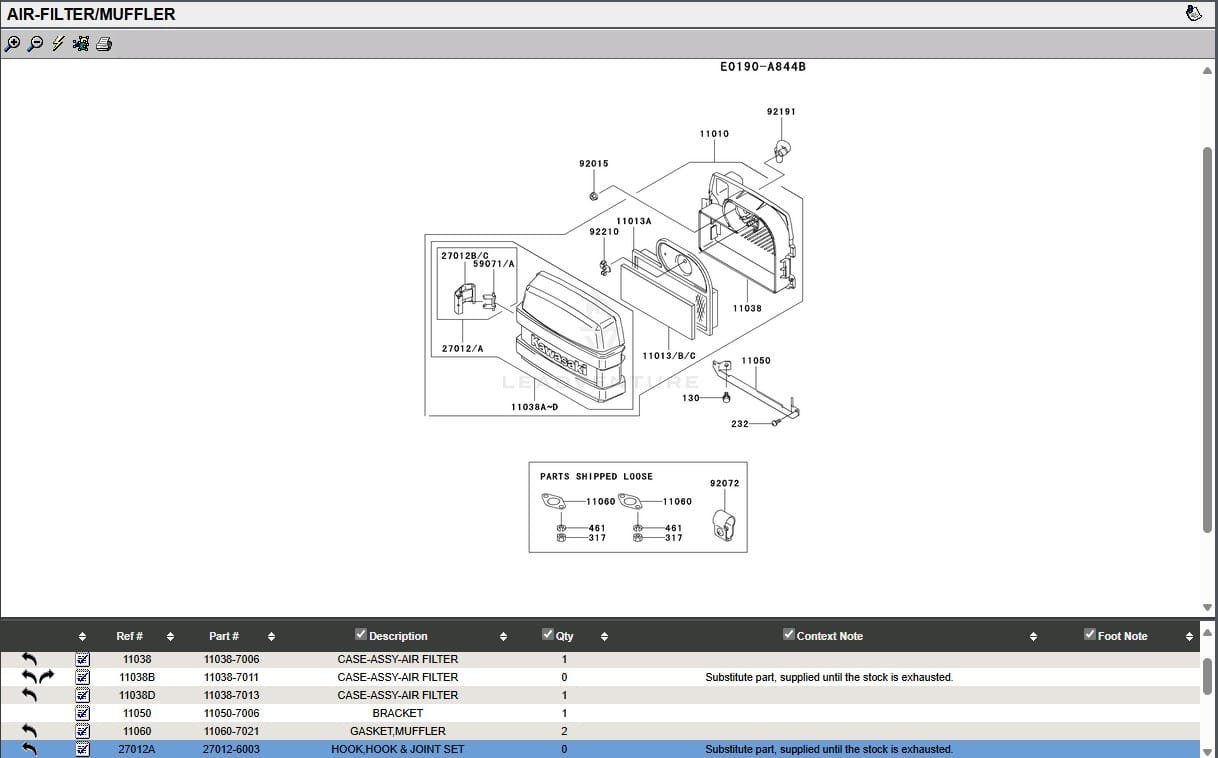2 Genuine Kawasaki 27012-6003 Hook & Joint Clips Air Filter Clamp FH451V FH500V - Image 6