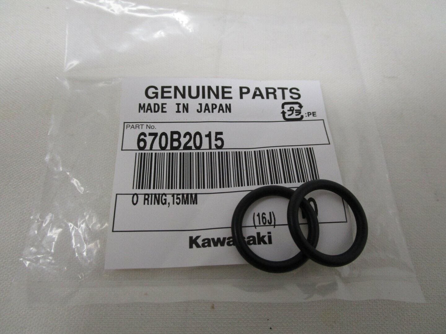 2 Genuine Kawasaki 670B2015 O-Ring 15mm Oil Fill Gauge  Sensor FE290D FE350D