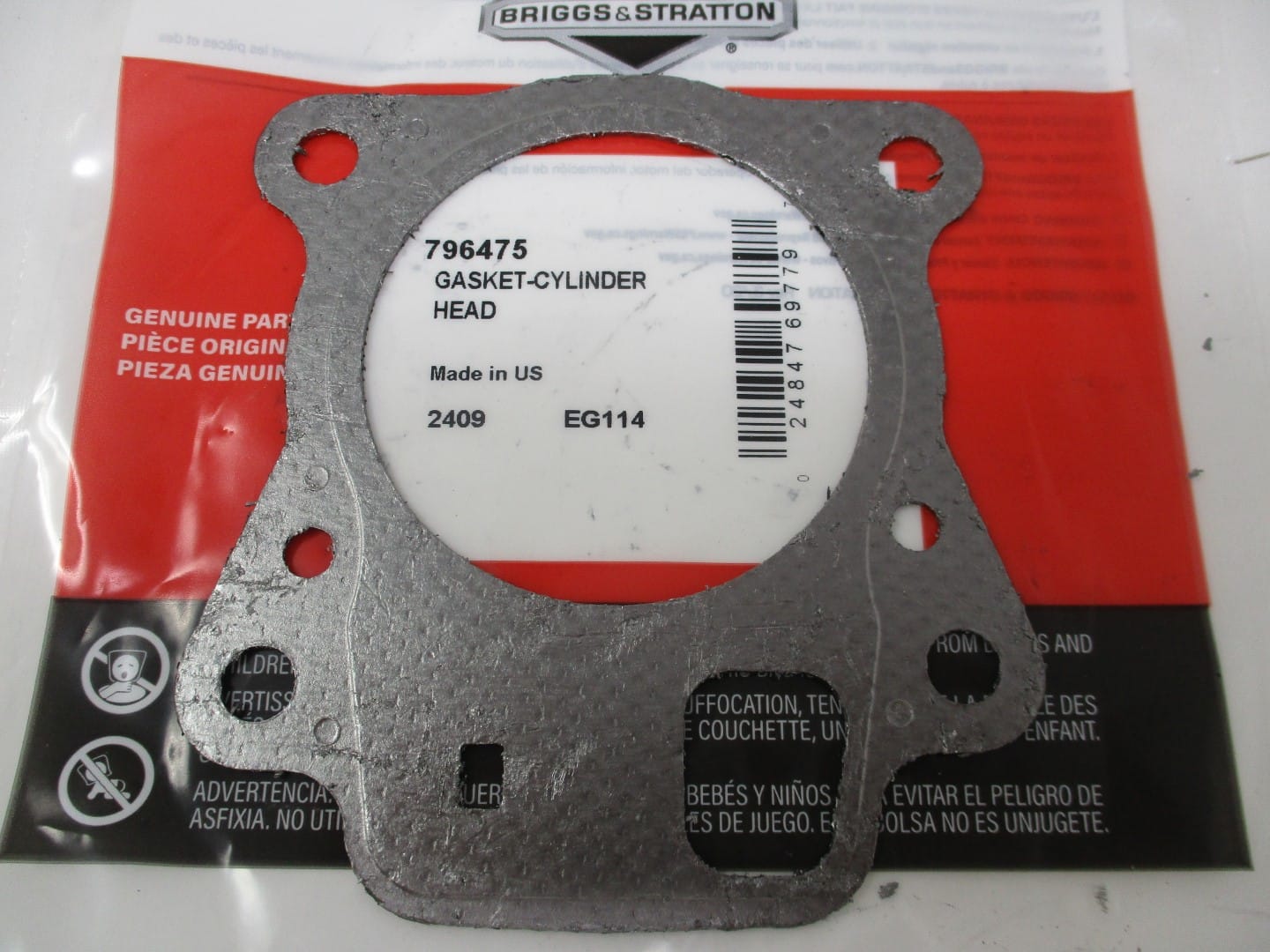 Genuine Briggs & Stratton 796475 Head Gasket 110P02 110P05 110P02-0118-F1 - Image 2