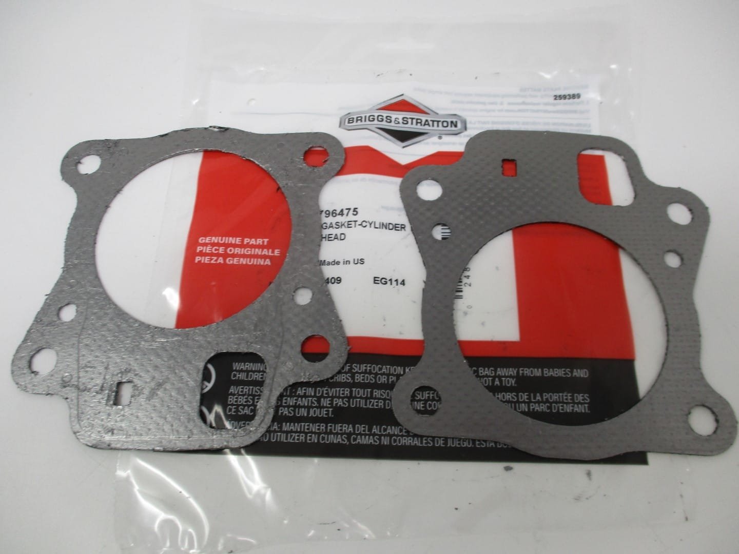 2 Genuine Briggs & Stratton 796475 Head Gasket 110P02 110P05 110P02-0118-F1 - Image 2
