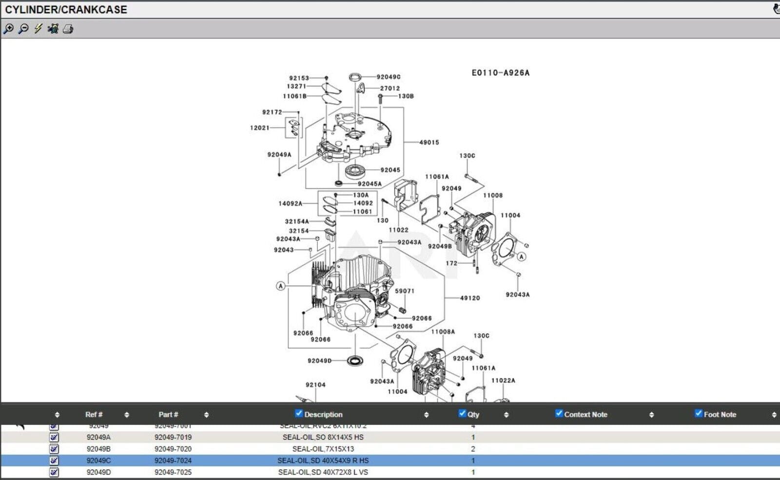 Genuine Kawasaki 92049-7025 Crankcase Oil Seal FX921V FXT00V - Image 5