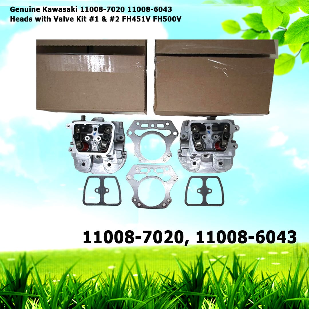 Genuine Kawasaki 11008-7020 11008-6043 Heads with Valve Kit #1 & #2 FH451V FH500V FH531V