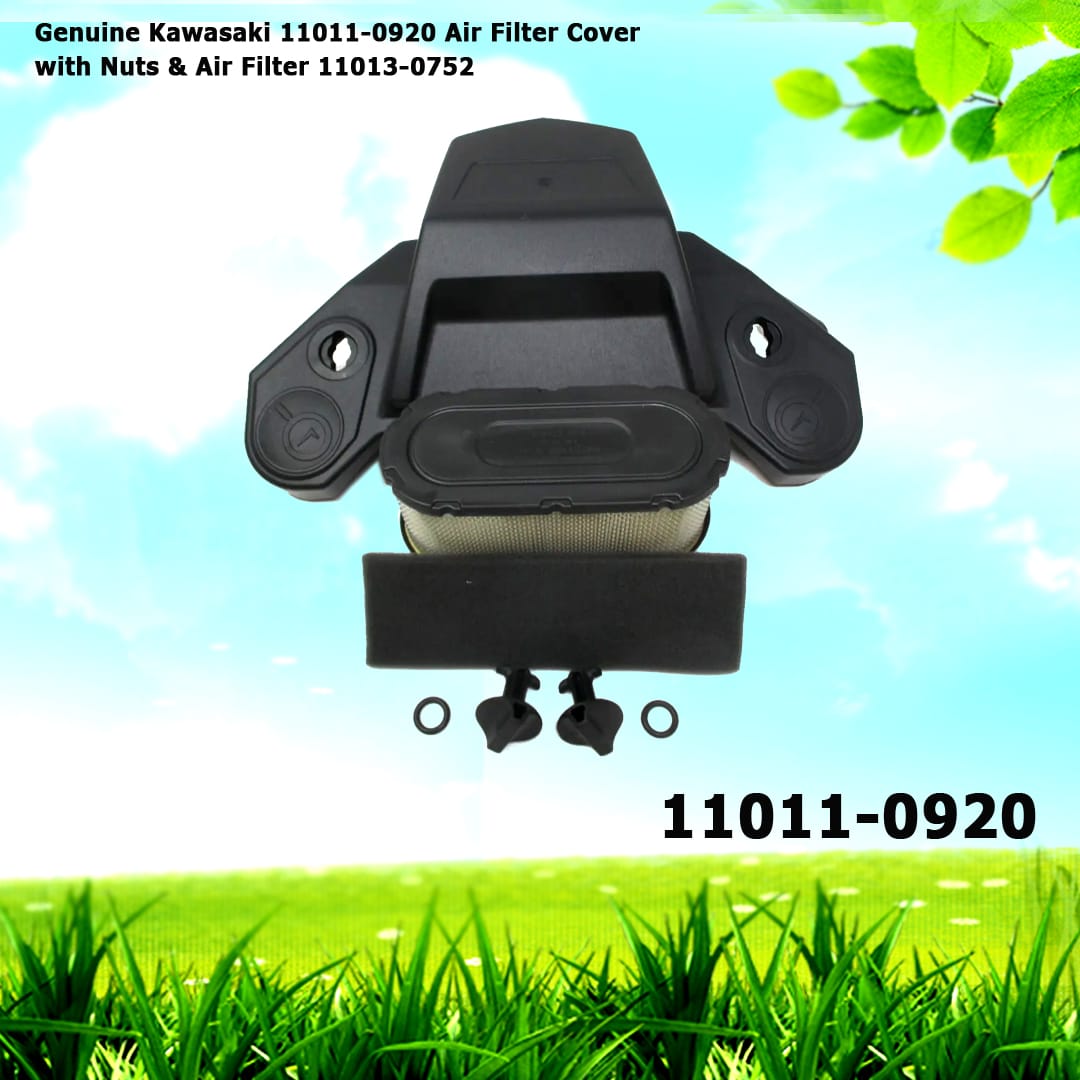 Genuine Kawasaki 11011-0920 Air Filter Cover with Nuts & Air Filter 11013-0752