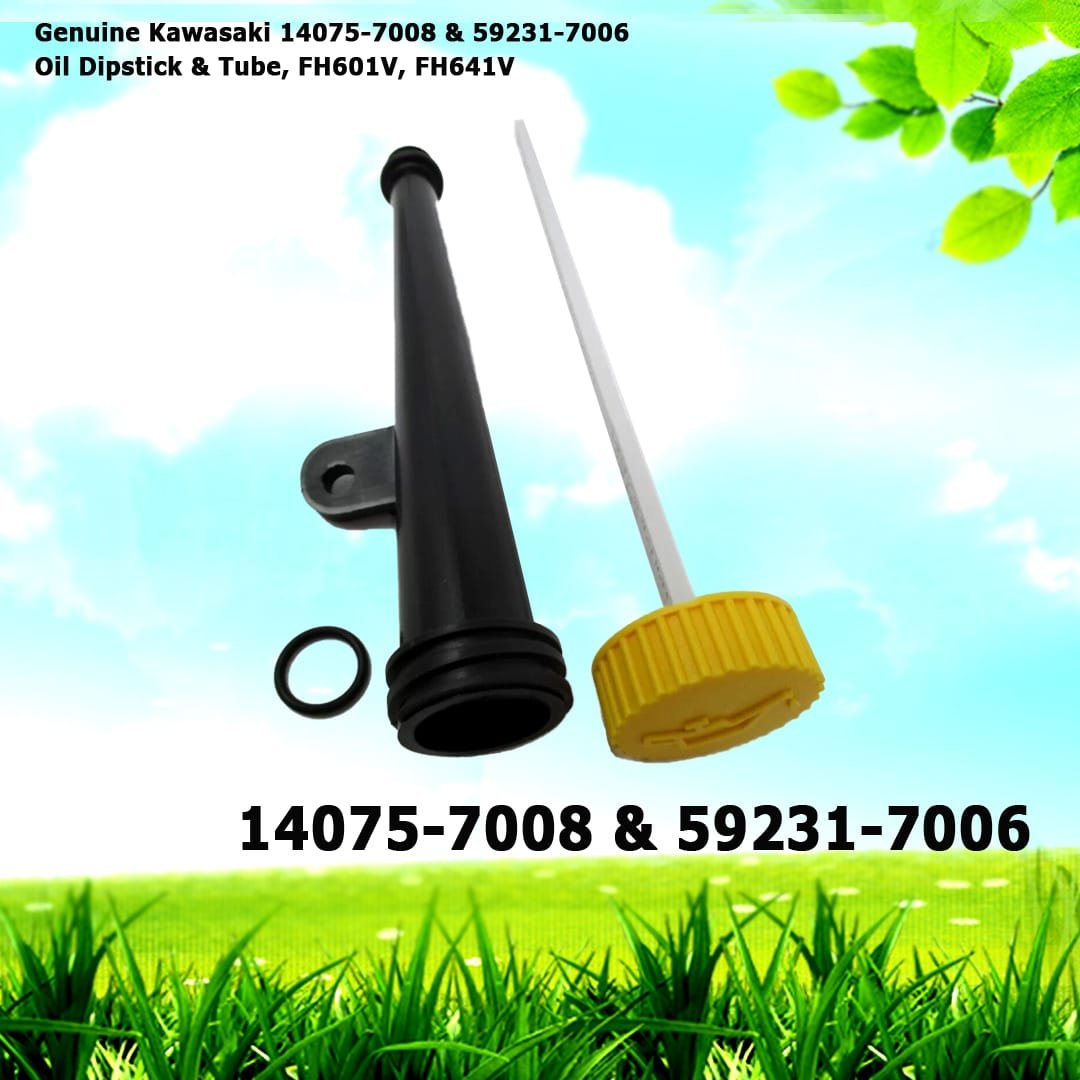 Genuine Kawasaki 14075-7008 & 59231-7006 Oil Dipstick & Tube FH601V FH641V