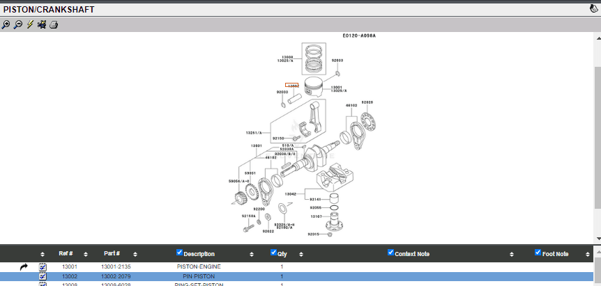 Genuine Kawasaki 13002-2079 Piston Pin & Two 92033-1207 Snap Rings FE350 FE400 - Image 5