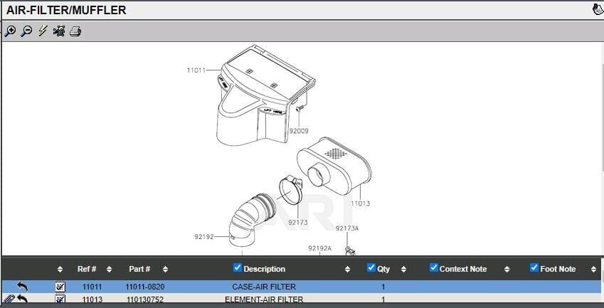 Genuine Kawasaki 11011-0820 11013-0752 Air Cover & Filter FR651V FR691V FR730V - Image 4