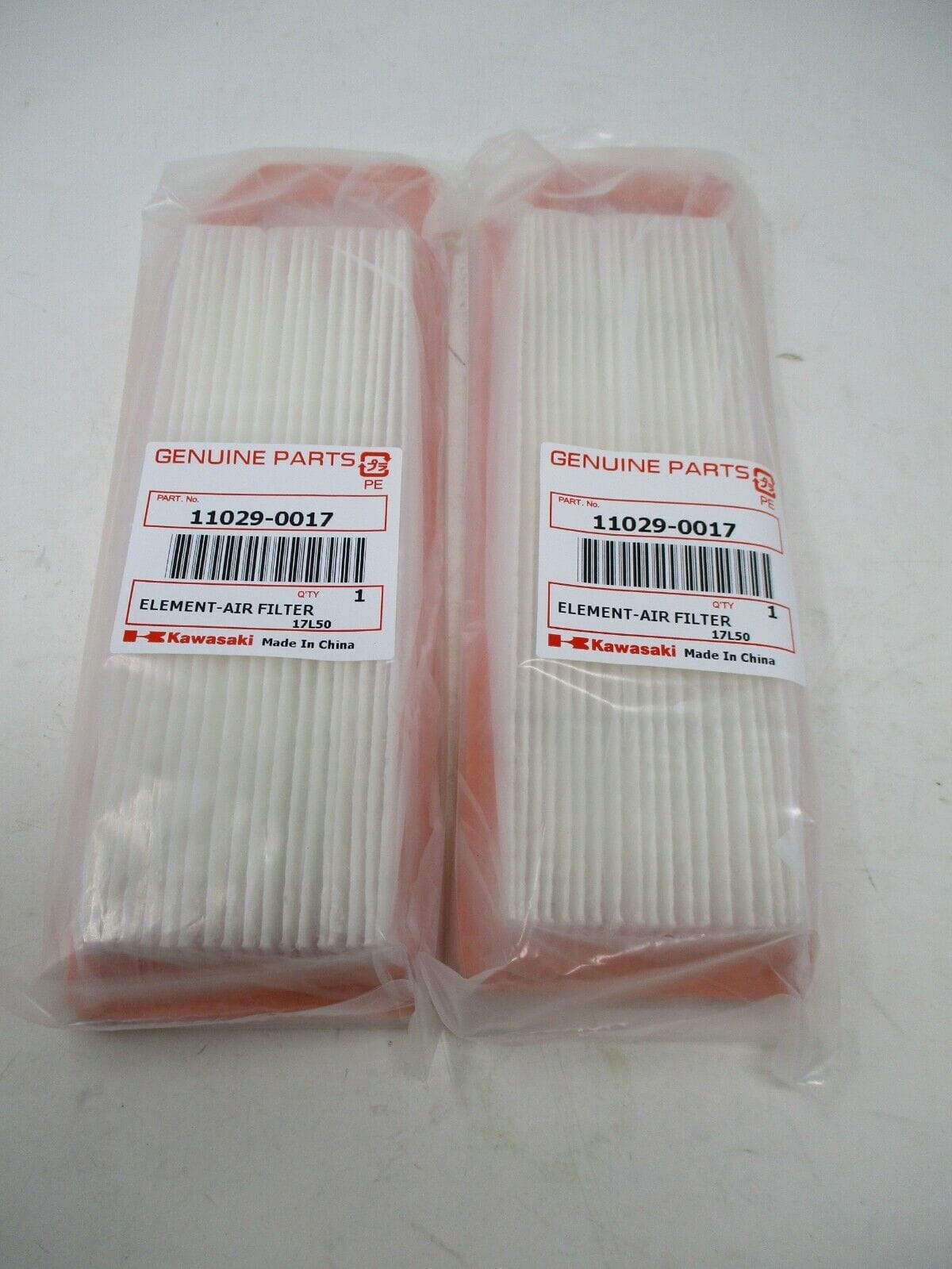 2 Genuine Kawasaki 11029-0017 Air Filter 11029-7010 - Image 2