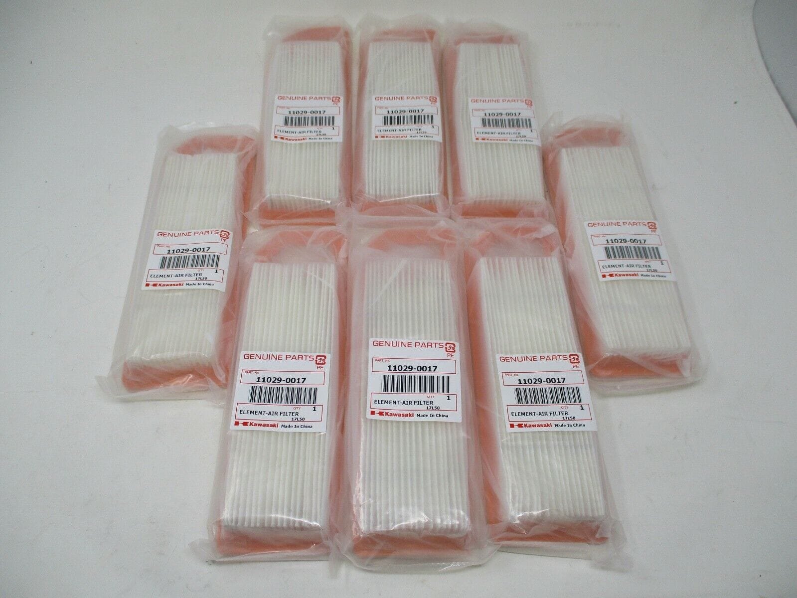 8 Pcs Genuine Kawasaki  11029-0017 Air Filter 11029-7010 S01 /S04 /S05/ S08