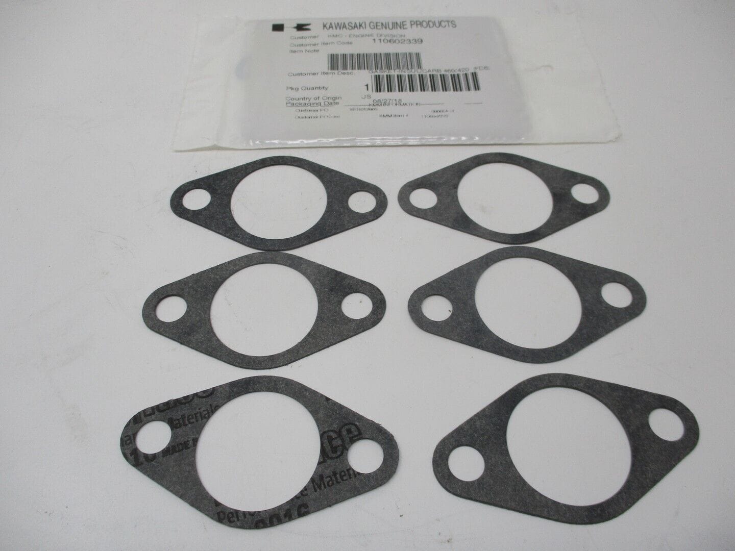 6 Genuine Kawasaki 11060-2339 Carburetor Gasket FB460V FC401V FC420V 15003-2183 - Image 3