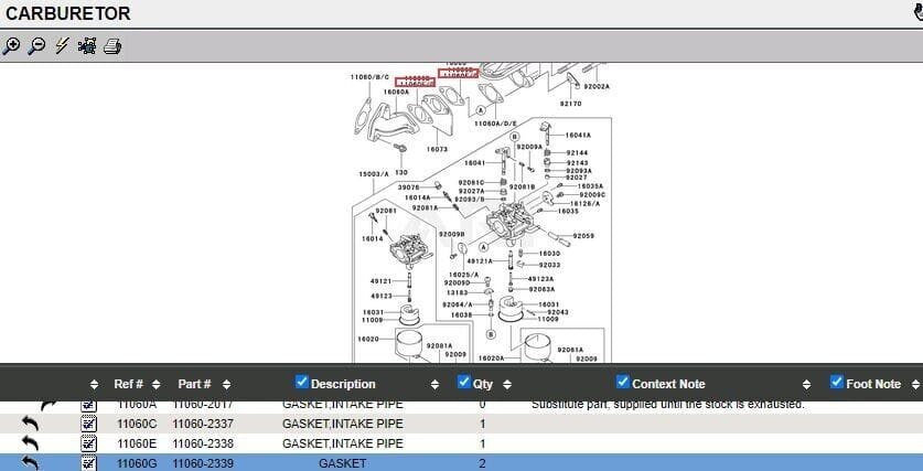 Genuine Kawasaki 11060-2339 Carburetor Gasket FB460V FC401V FC420V - Image 4